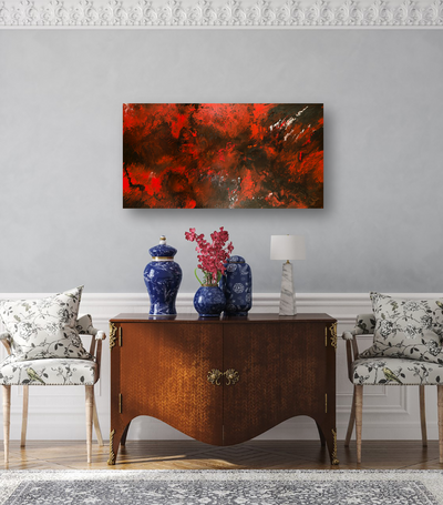 Red and Black Abstract Artist Enhanced Canvas Print by John Beard Collection - product image 2 for Resin Society