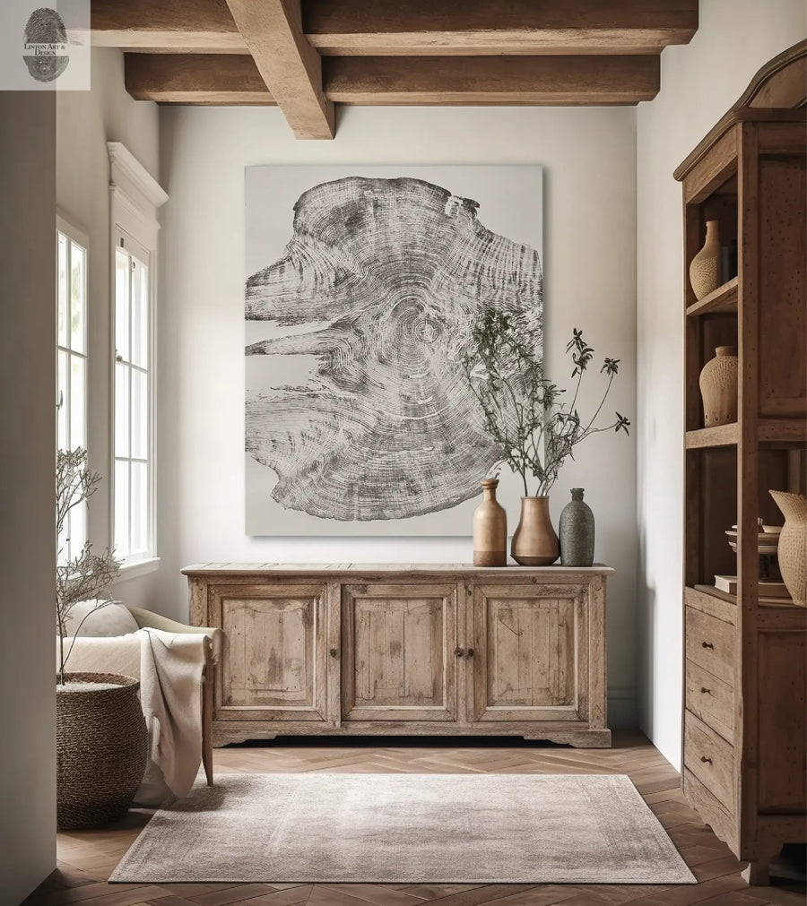 Redwood Tree, Tree Ring Print, California Coast, Wood Slice Wall Art by lintonart - main product image for Resin Society