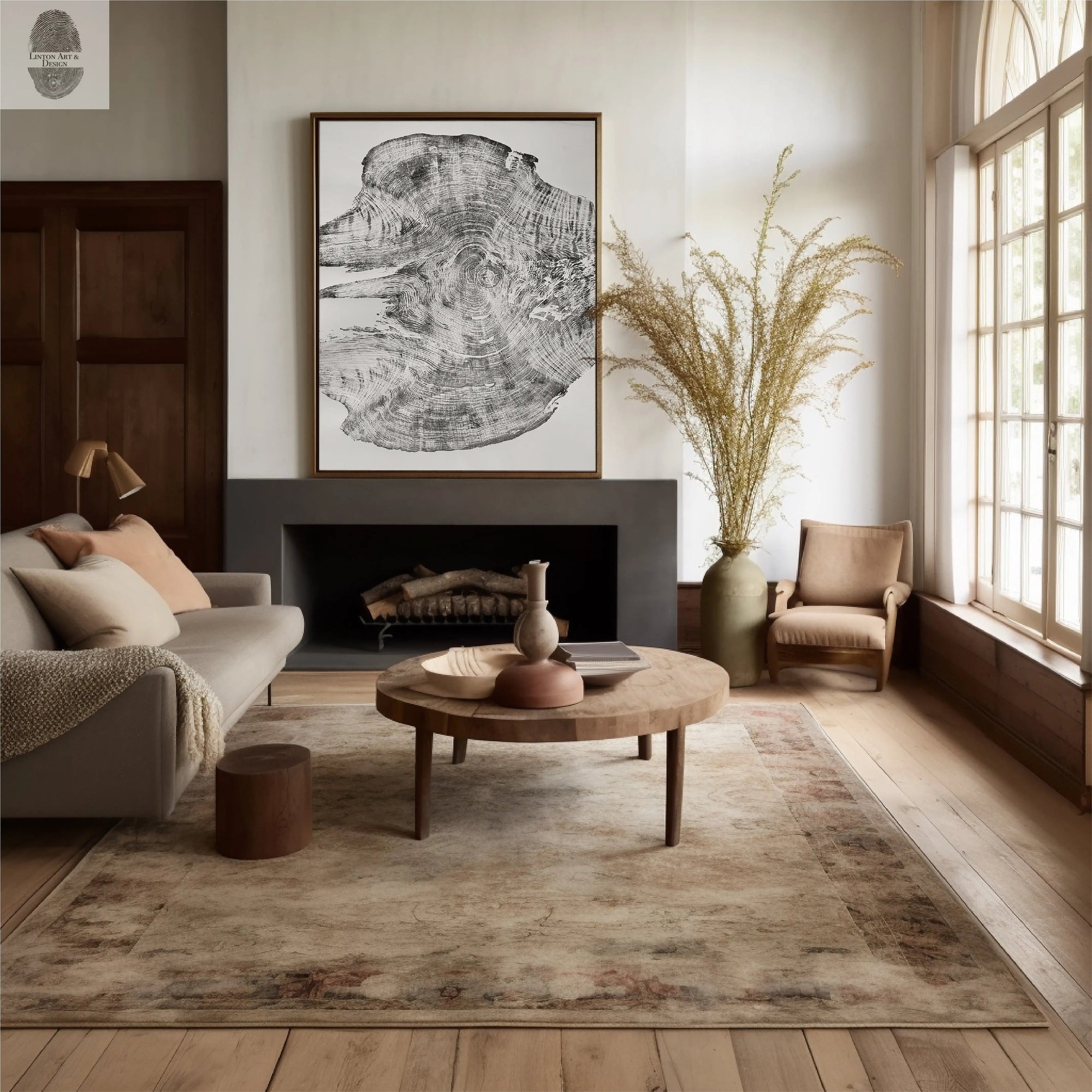 Redwood Tree, Tree Ring Print, California Coast, Wood Slice Wall Art by lintonart - product image 2 for Resin Society