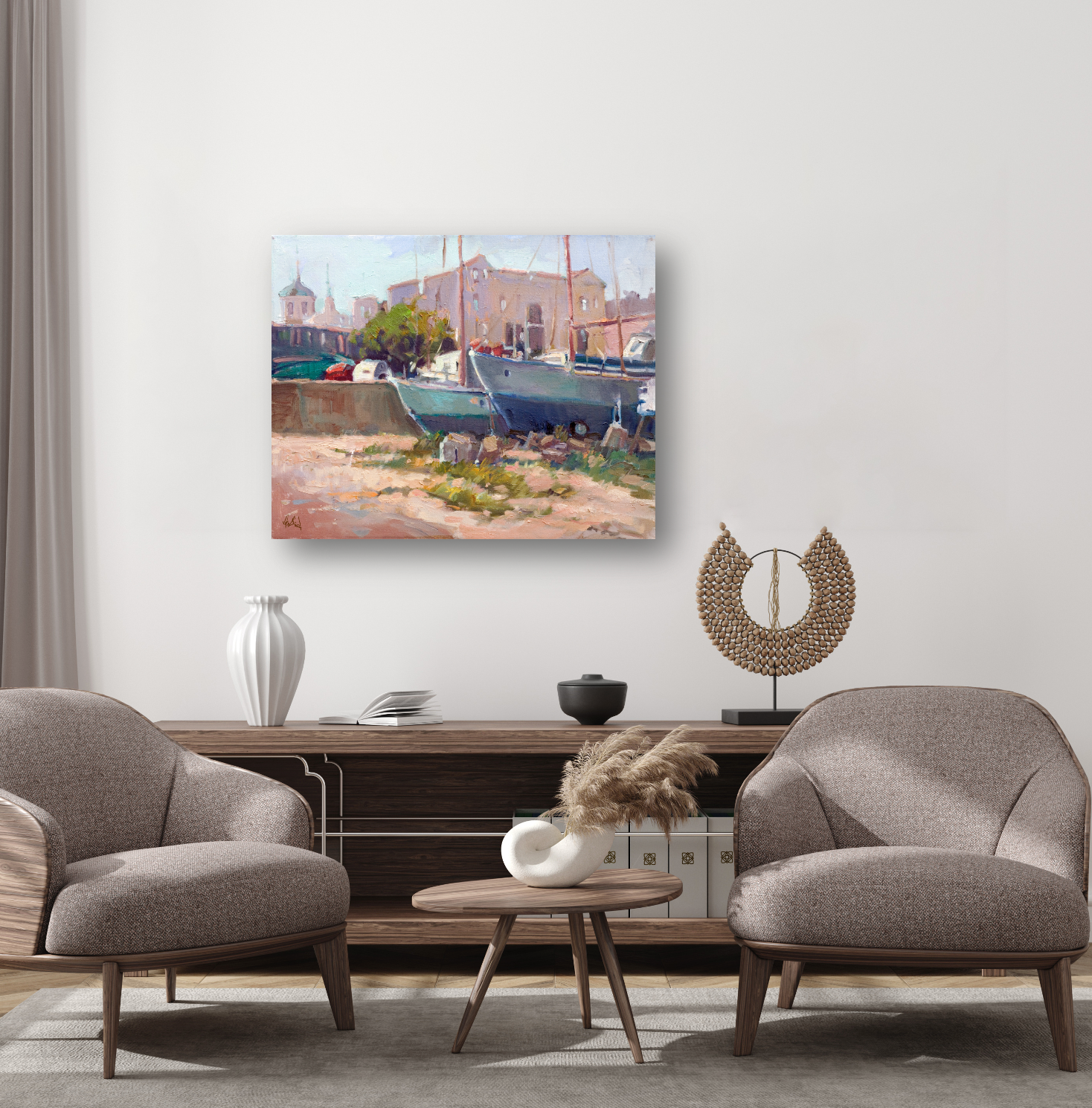 Repair Yard Artist Enhanced Canvas Print by John Beard Collection - product image 3 for Resin Society
