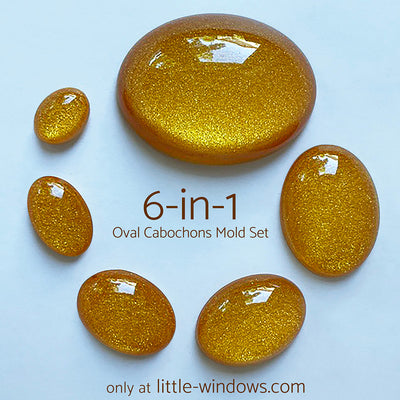 6-in-1 Oval Cabochons Mold Set detail image - Resin Society