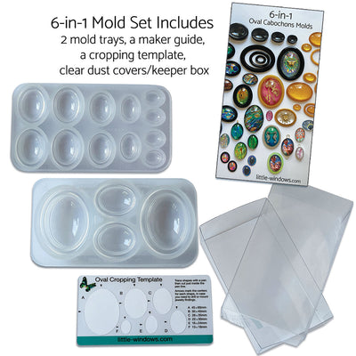 6-in-1 Oval Cabochons Mold Set detail image - Resin Society