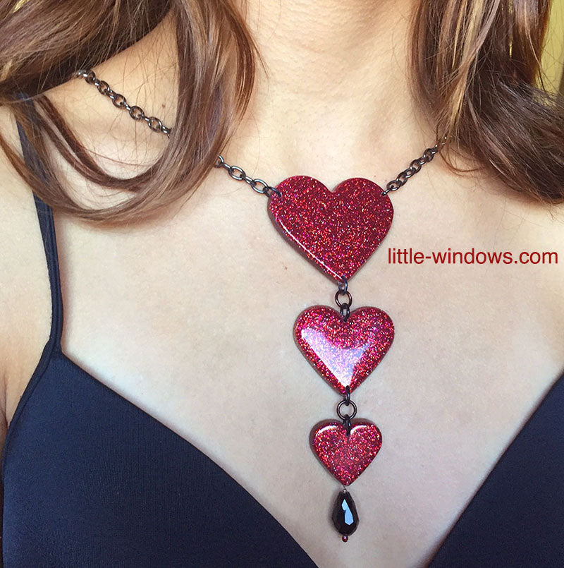 3-in-1 Heart Molds Set (super shiny silicone, make solid hearts, open hearts, and heart dishes in 4 sizes) detail image