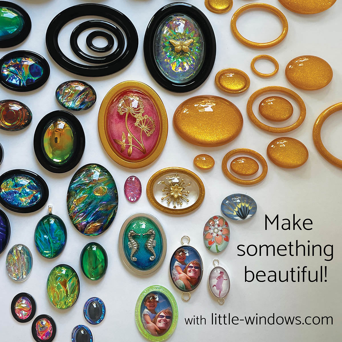 6-in-1 Oval Cabochons Mold Set detail image - Resin Society