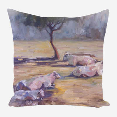 Resting Cows Pillow by John Beard Collection - main product image for Resin Society
