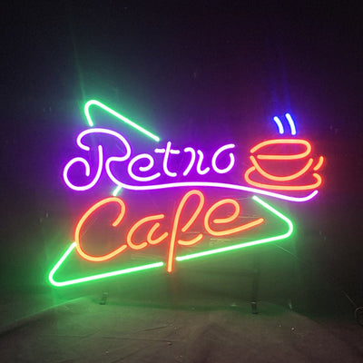 Retro Cafe Neon Light Sign by Neon Signs Land - main product image for Resin Society