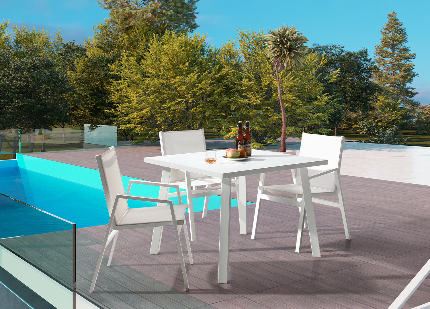 Rio Outdoor Square Dining Table detail image - Resin Society