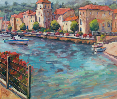 Riverside Artist Enhanced Canvas Print by John Beard Collection - main product image for Resin Society