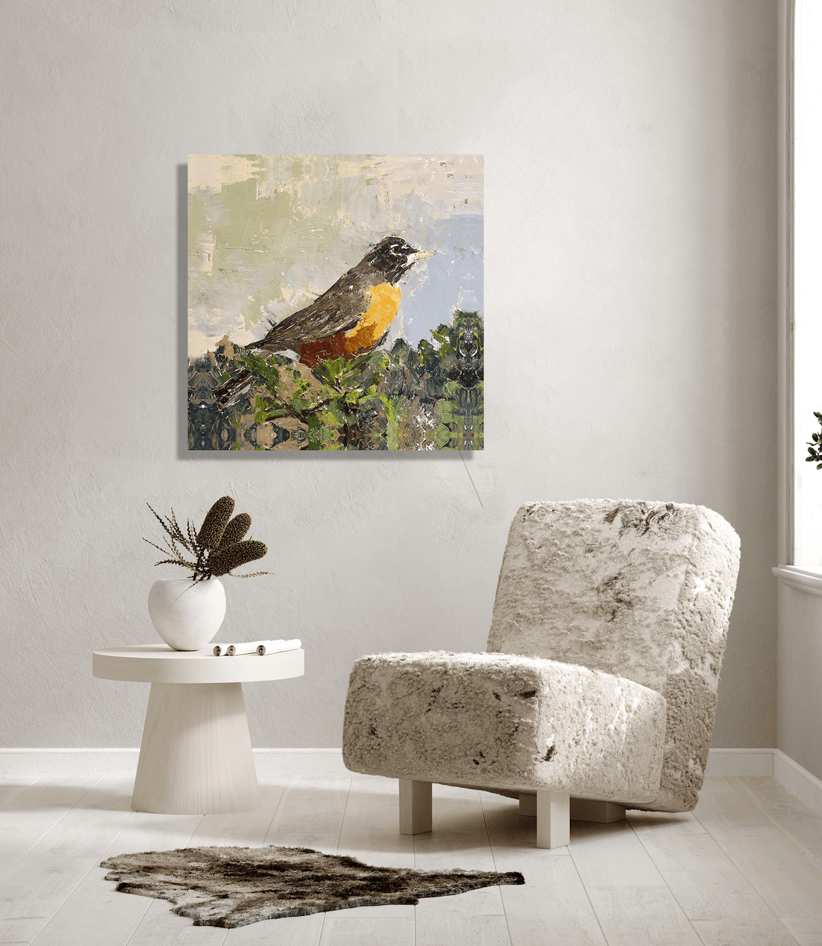 Robin Artist Enhanced Canvas Print by John Beard Collection - product image 4 for Resin Society