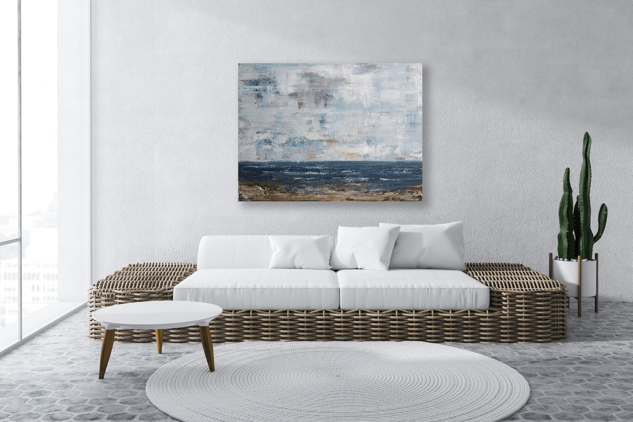 Rocky Shores Artist Enhanced Canvas Print by John Beard Collection - product image 2 for Resin Society