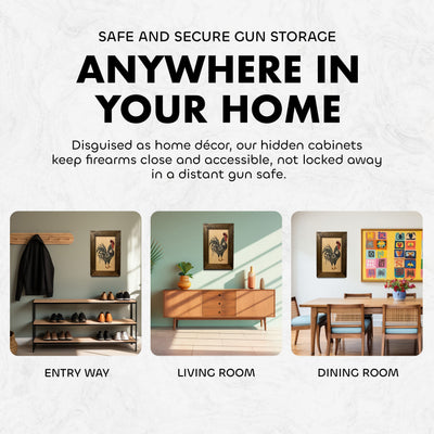 Farmhouse Rooster Gun Concealment Furniture by Bellewood Designs - product image 3 for Resin Society