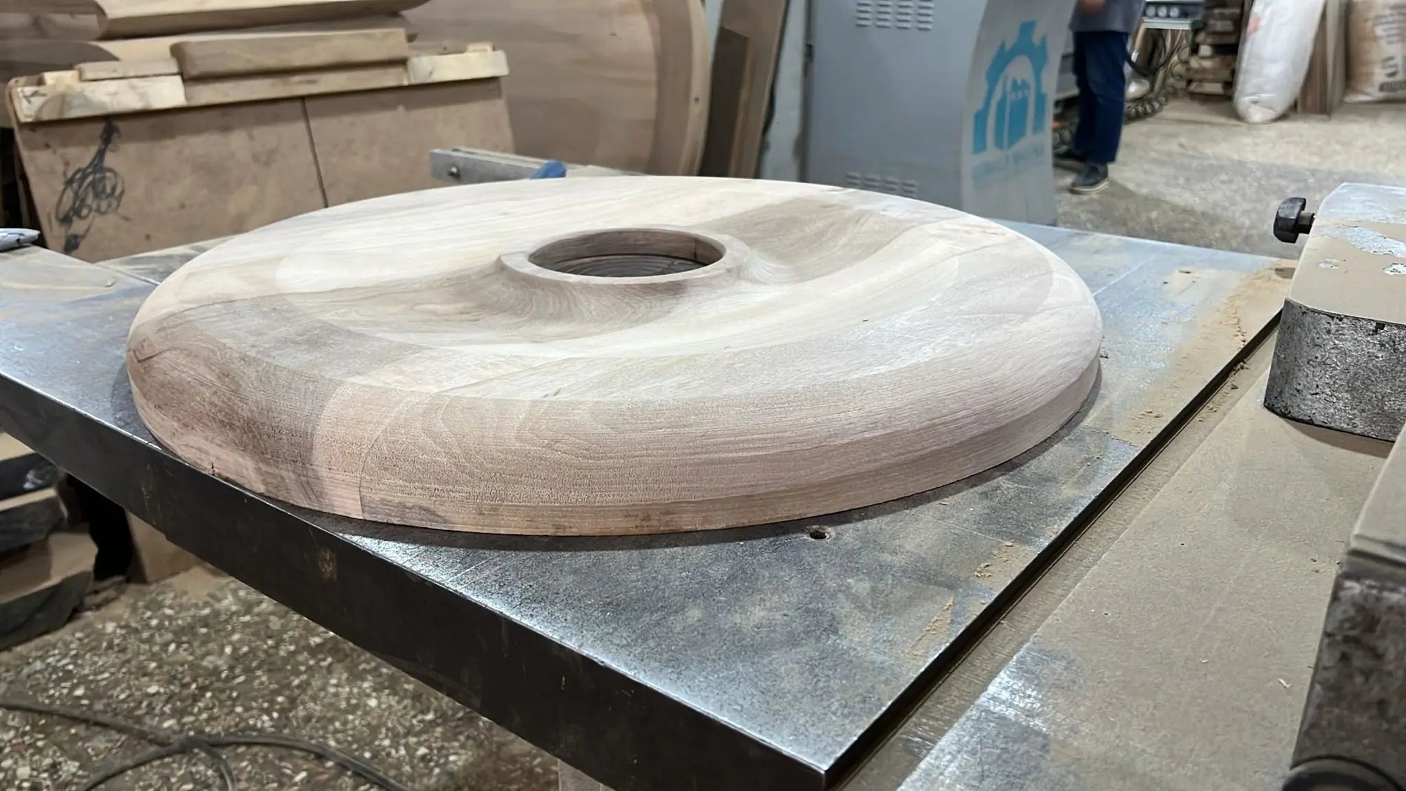 Custom Round Epoxy Resin Walnut Dining Table by Gizz - product image 10 for Resin Society