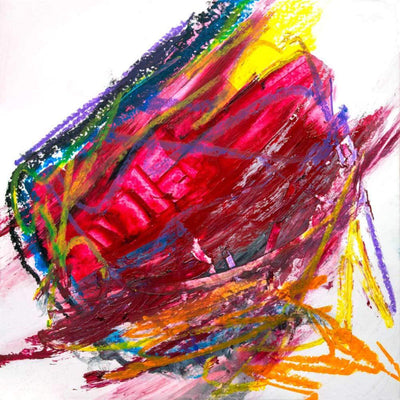 Ruby 48x48 Artist Enhanced Canvas Print by John Beard Collection, abstract design on gallery wrap canvas