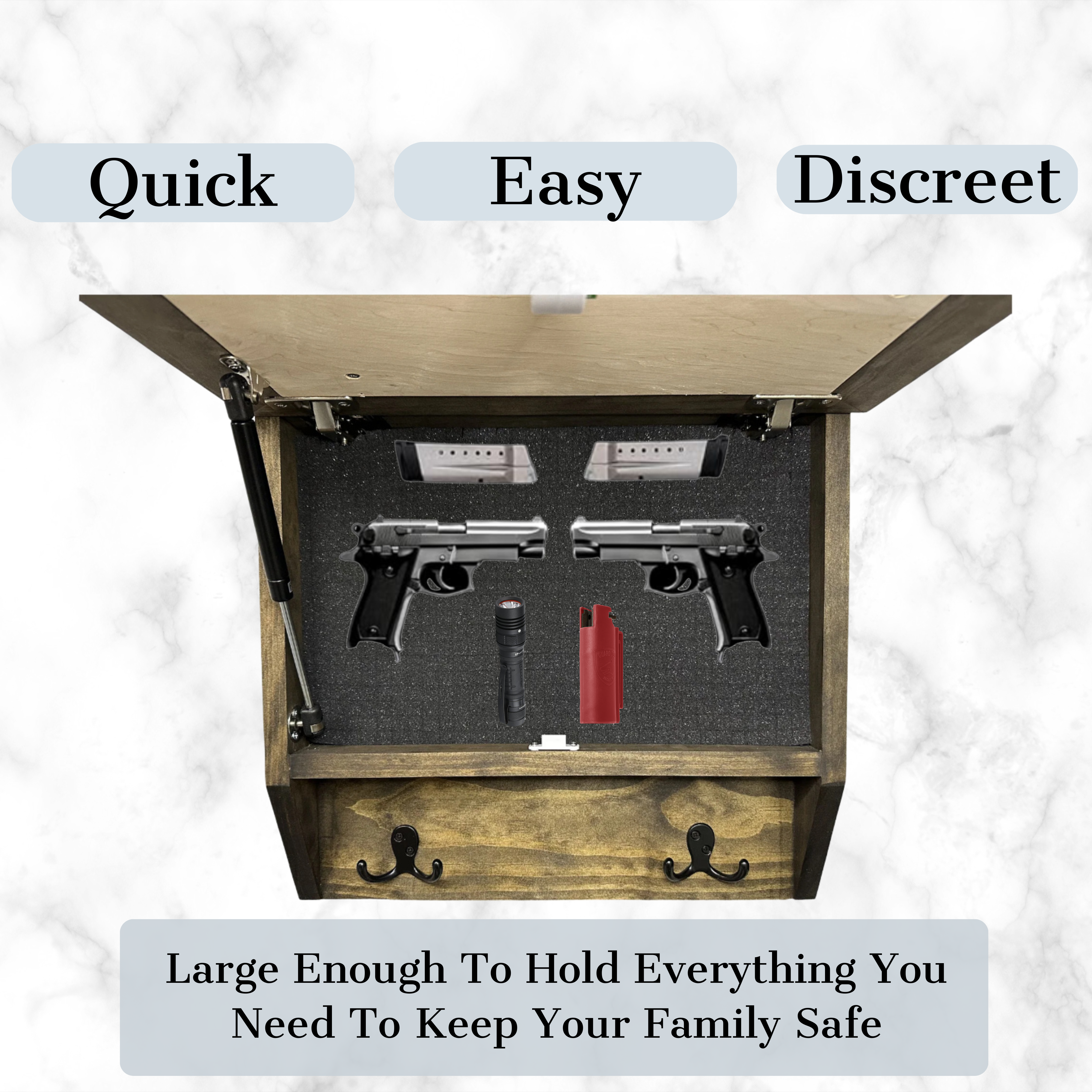 Rustic Diamond Hidden Gun Cabinet – Ornate Concealment Coat Rack by Bellewood Designs - product image 8 for Resin Society