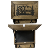 Rustic Mountain Welcome Wall-Mounted Gun Cabinet – Concealed Lockable by Bellewood Designs - main product image for Resin Society