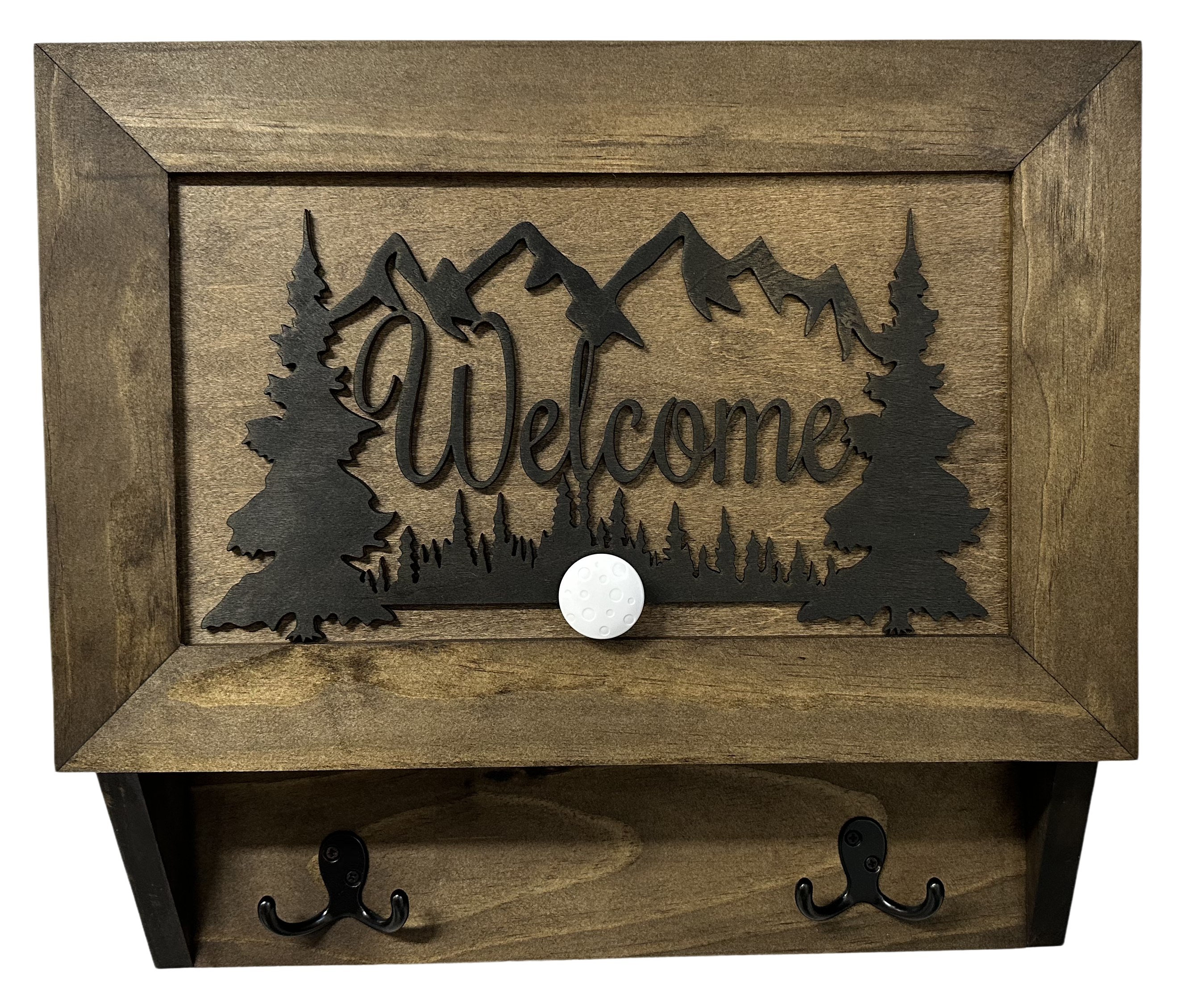 Rustic Mountain Welcome Wall-Mounted Gun Cabinet – Concealed Lockable by Bellewood Designs - product image 3 for Resin Society