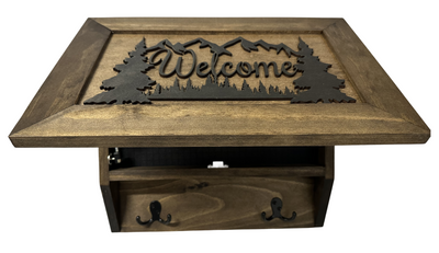 Rustic Mountain Welcome Wall-Mounted Gun Cabinet – Concealed Lockable by Bellewood Designs - product image 4 for Resin Society