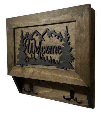 Rustic Mountain Welcome Wall-Mounted Gun Cabinet – Concealed Lockable by Bellewood Designs - product image 7 for Resin Society