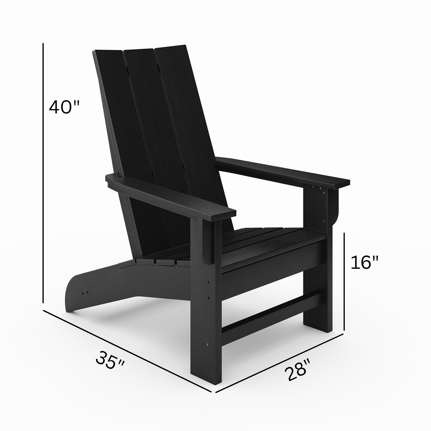 SoPoly Savannah Adirondack Chair in outdoor setting showing classic design and wide arms