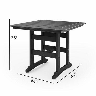 SoPoly 44 inch Savannah Square Counter Table in outdoor setting