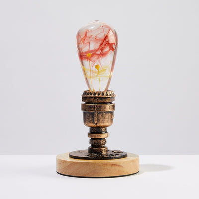 EP Light Solar Corona Resin LED Bulb with wooden base showing unique resin design