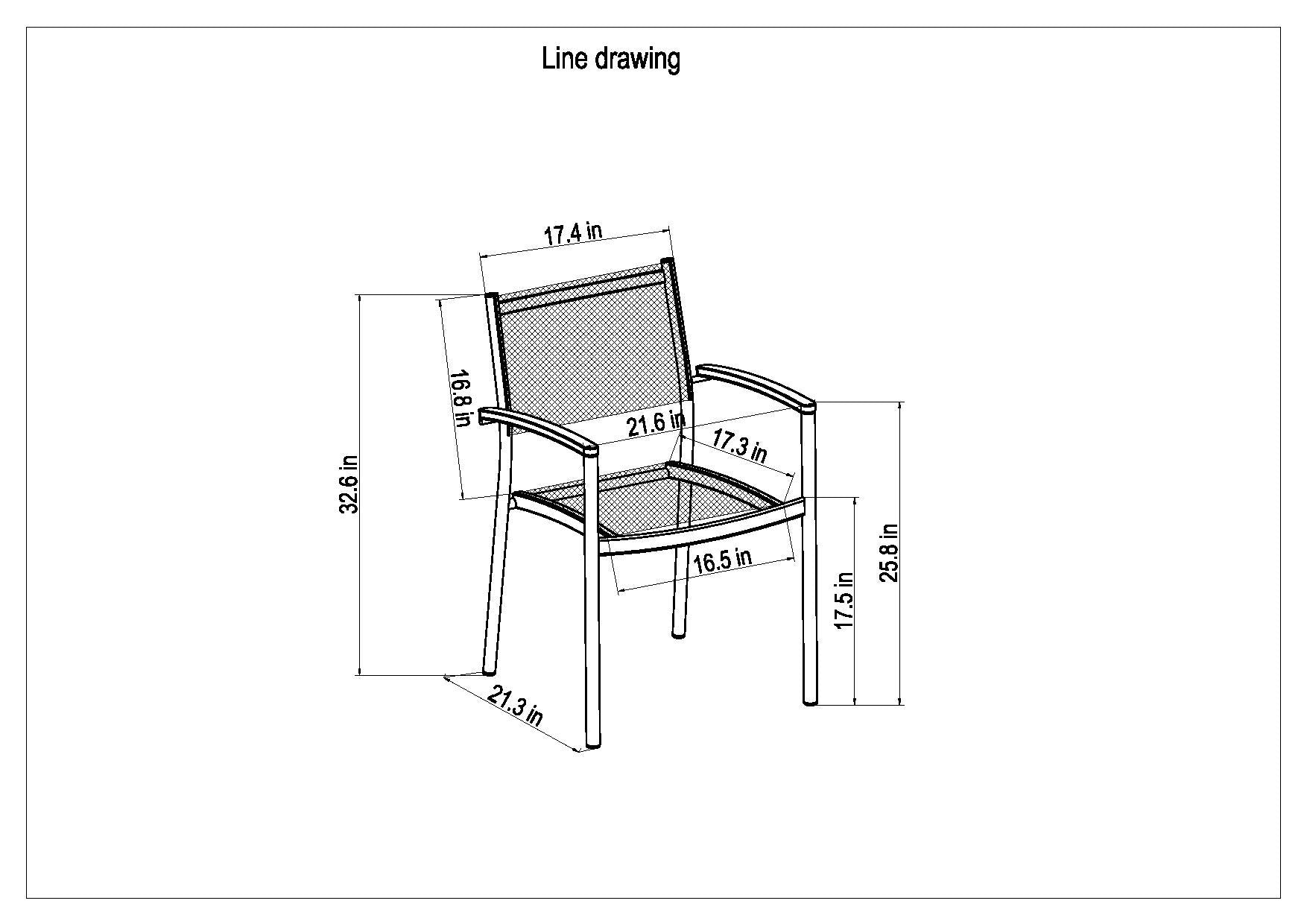 Rinjani Rectangular Table and 4 Vera Stacking Armchair Dining Set by LifestyleGarden US - product image 11 for Resin Society