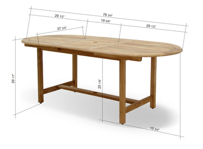 Julien FSC Certified Teak Wood Outdoor Patio Extendable Dining Set by LifestyleGarden US - product image 7 for Resin Society