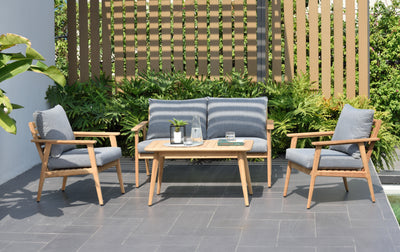 Eve FSC Teak Outdoor Conversation Set with Cushions by LifestyleGarden US - product image 2 for Resin Society