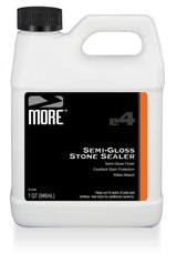 Bottles of MORE® Semi-Gloss Stone Sealer in quart and gallon sizes