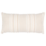 Billy Embroidered Pillow Cover in Natural color displayed on seating