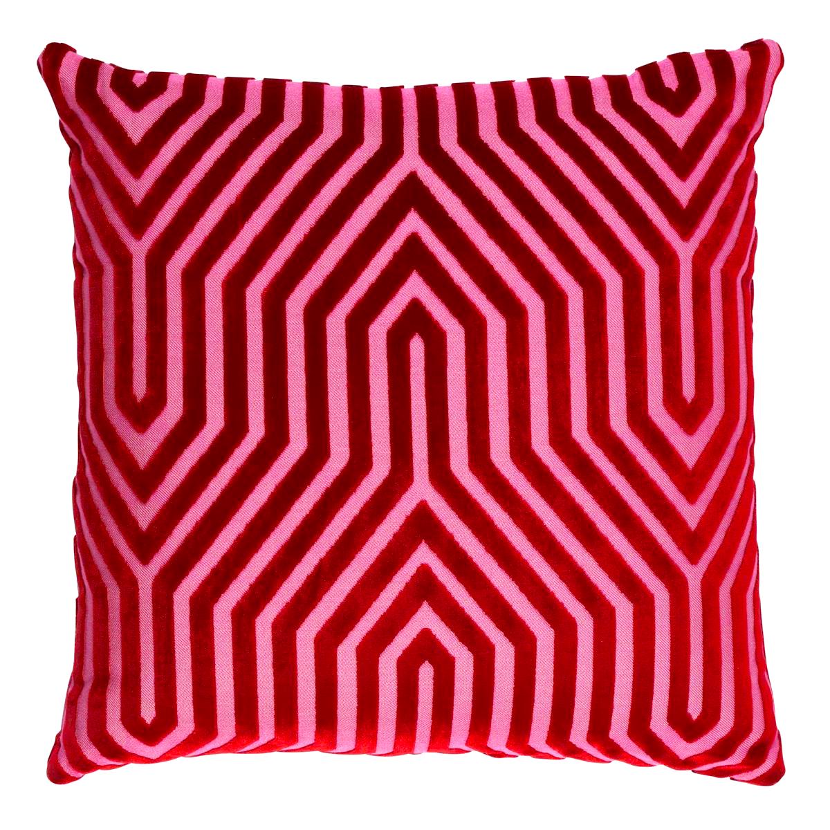 Vanderbilt Velvet Pillow Cover in rich fuchsia velvet, front view