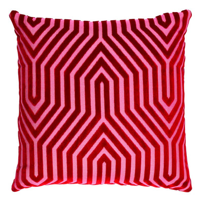 Vanderbilt Velvet Pillow Cover in rich fuchsia velvet, front view