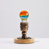EP Light Solar System Resin LED Lamp with wooden base showing handcrafted resin design