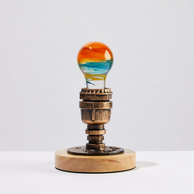 EP Light Solar System Resin LED Lamp with wooden base showing handcrafted resin design