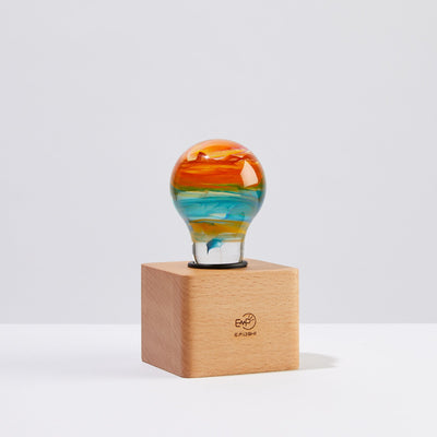 EP Light Solar System Resin Table Lamp in Modern and Vintage styles showing resin bulb and wooden bases
