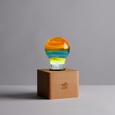 EP Light Solar System Resin LED Lamp with wooden base showing handcrafted resin design