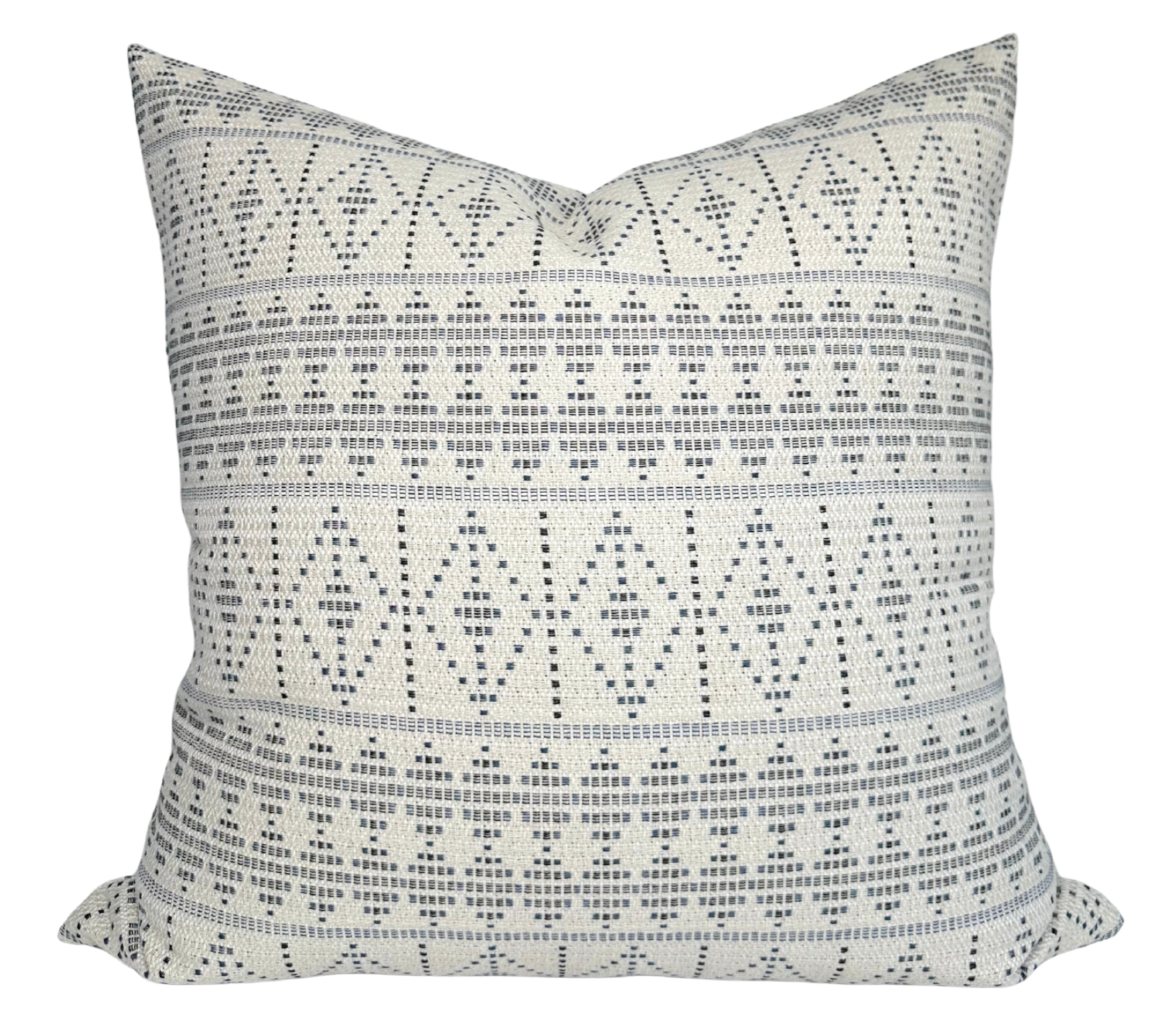 Souk Pillow Cover in Onyx Indigo, showing woven fabric texture and ivory backing