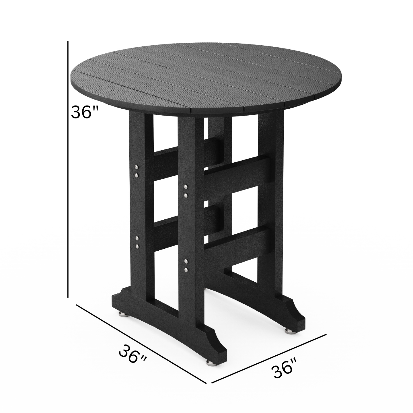 SoPoly 36 inch round counter-height outdoor table in various colors
