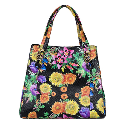 Large Floral Python Bag with Gold Snake Accessories by Allysa Payne Beverly Hills - main product image for Resin Society