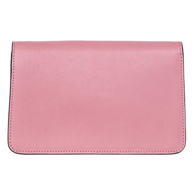 Soft Pink Leather Clutch With Custom Swarovski Stone