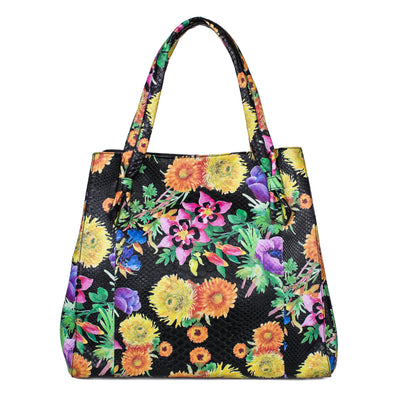 Large Floral Python Bag with Gold Snake Accessories by Allysa Payne Beverly Hills - product image 2 for Resin Society