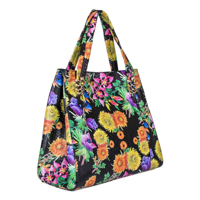 Large Floral Python Bag with Gold Snake Accessories by Allysa Payne Beverly Hills - product image 3 for Resin Society