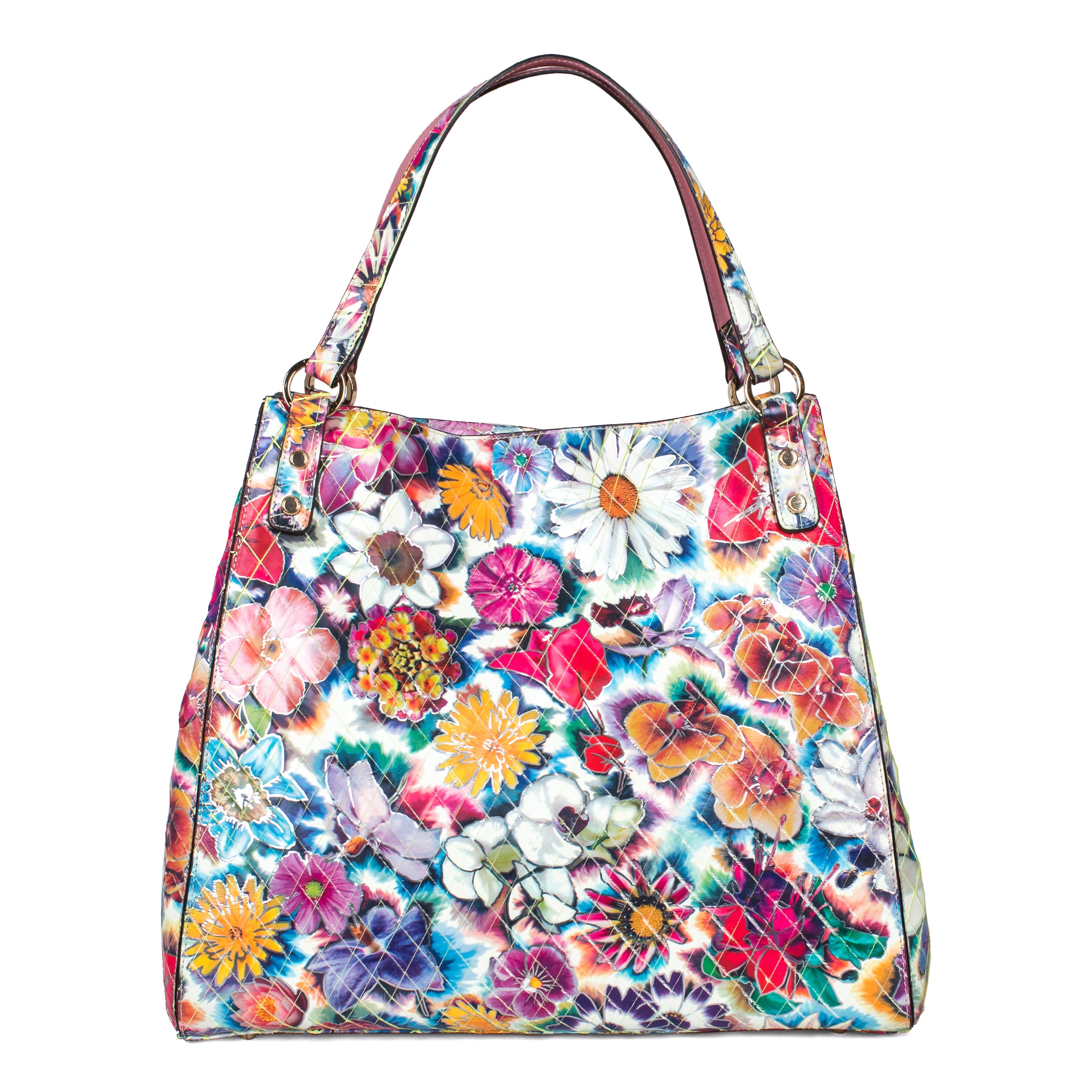Large Floral Leather Tote Bag by Allysa Payne Beverly Hills - main product image for Resin Society