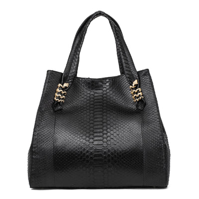 Large Black Python Shopper Bag by Allysa Payne Beverly Hills - main product image for Resin Society