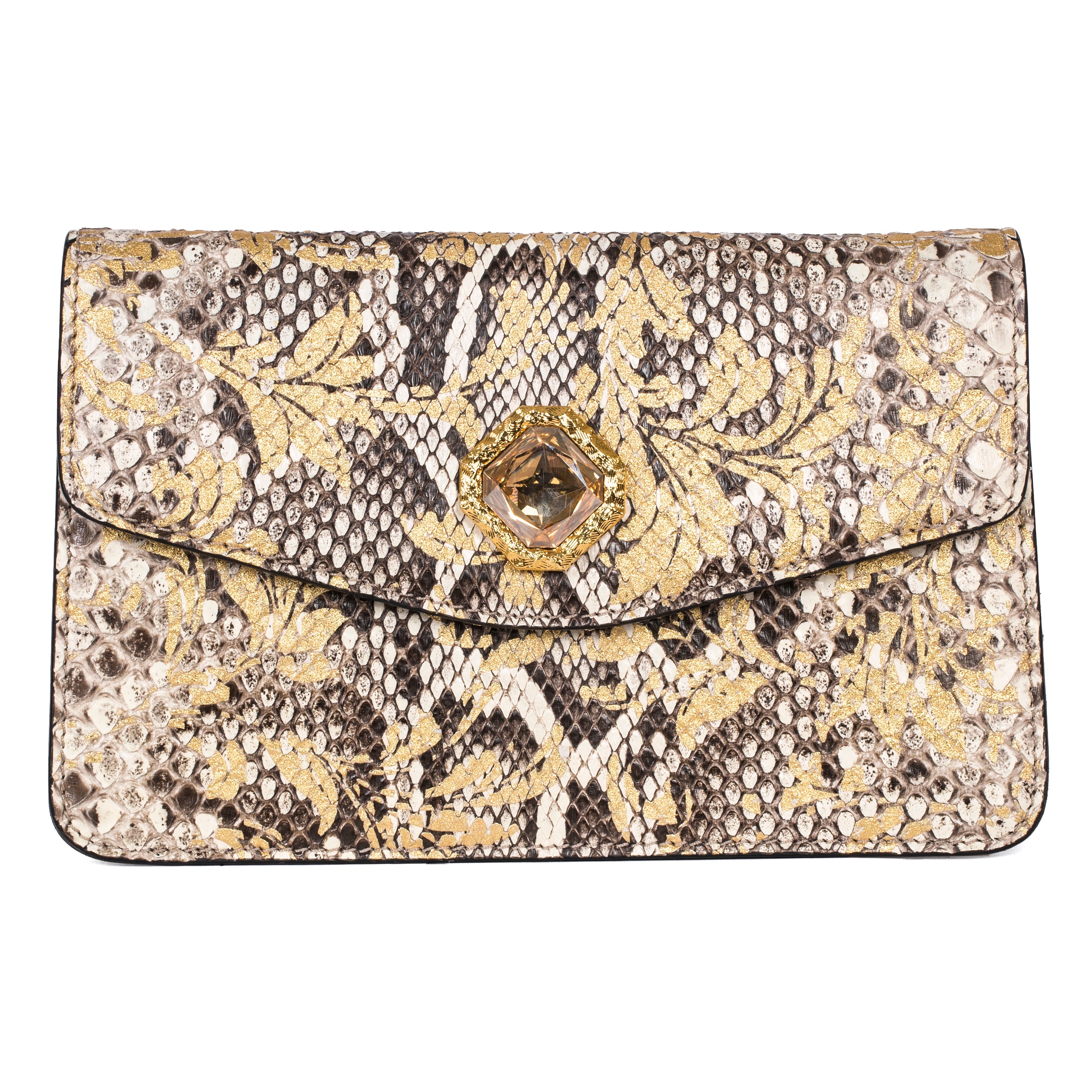 Arabesque Python Clutch With Custom Swarovski Stone by Allysa Payne Beverly Hills - product image 3 for Resin Society