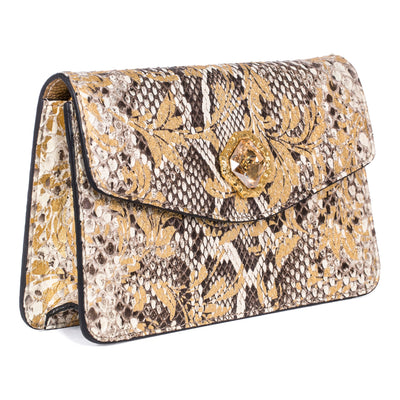 Arabesque Python Clutch With Custom Swarovski Stone by Allysa Payne Beverly Hills - main product image for Resin Society
