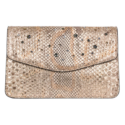 Silver and Gold Python Clutch With Swarovski Crystals by Allysa Payne Beverly Hills - product image 2 for Resin Society