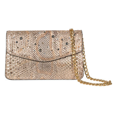 Silver and Gold Python Clutch With Swarovski Crystals by Allysa Payne Beverly Hills - product image 3 for Resin Society
