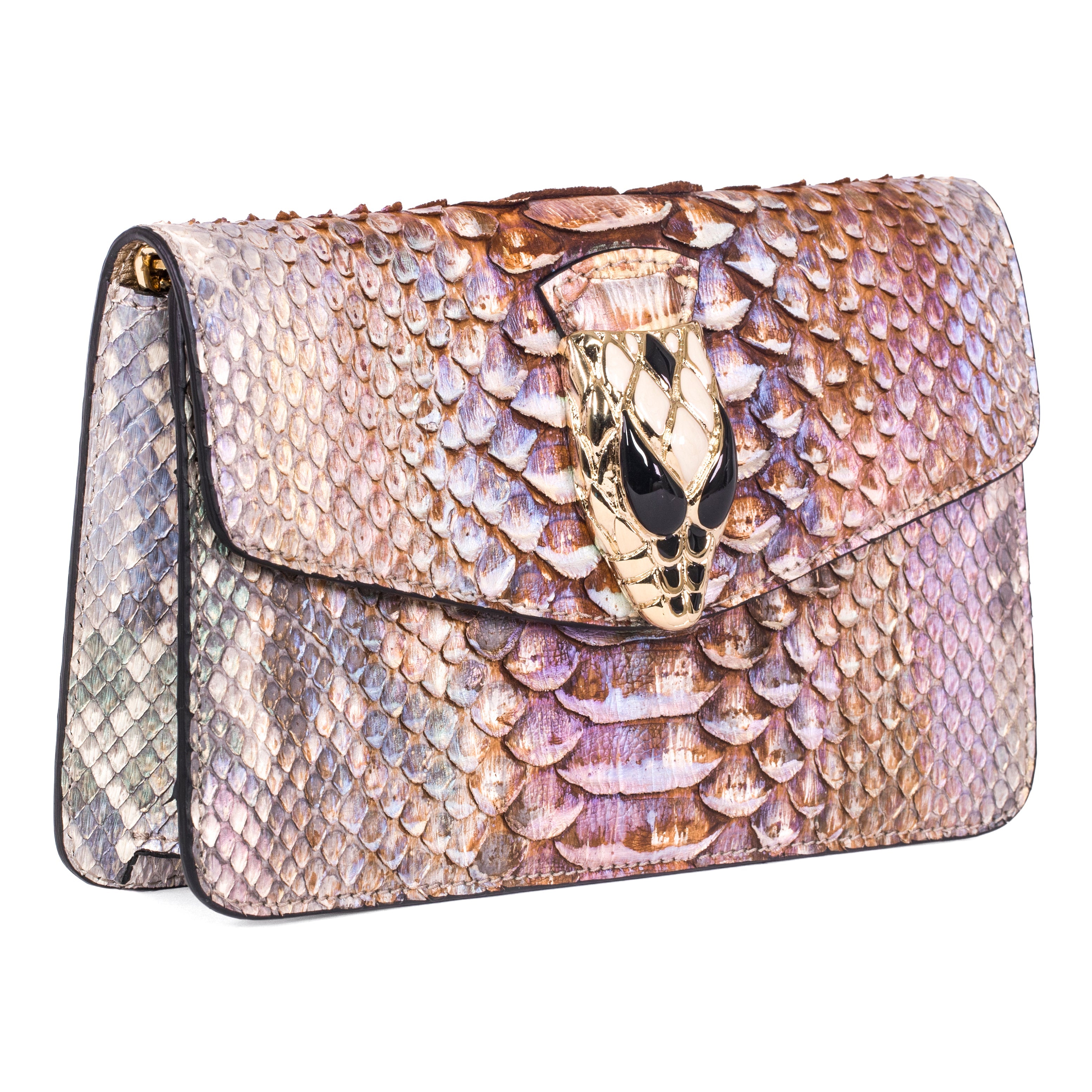 Iridescent Python Clutch with Snake Head by Allysa Payne Beverly Hills - main product image for Resin Society