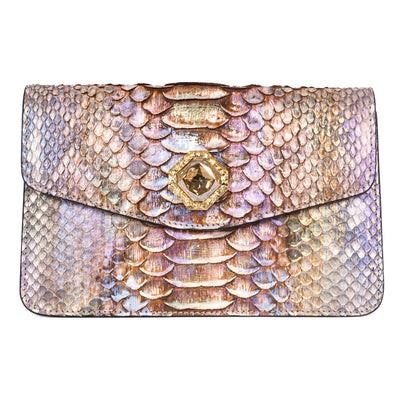 Iridescent Python Clutch With Custom Swarovski Stone by Allysa Payne Beverly Hills - product image 3 for Resin Society